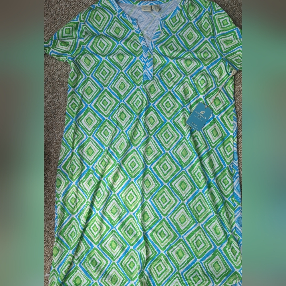 Caribbean Joe Green and Blue Dress or swimsuit cover-up size 1X NWT